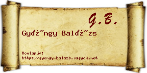Gyöngy Balázs névjegykártya